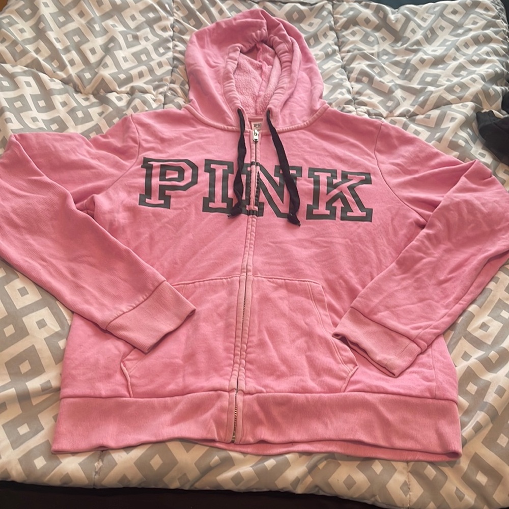 Pink brand sweat shirt jacket medium